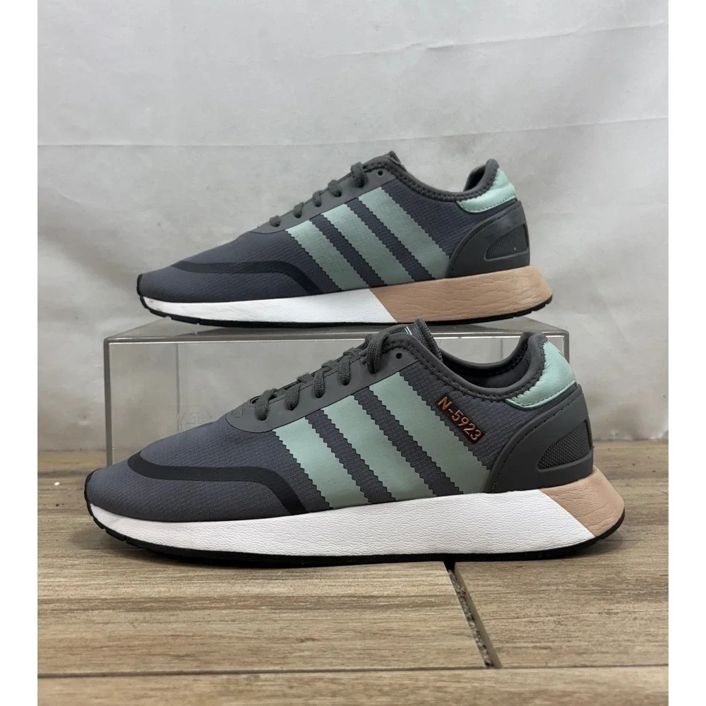 Adidas‎ N-5923 Gray Mint Green Peach Casual Sneakers Shoes Women's US 10